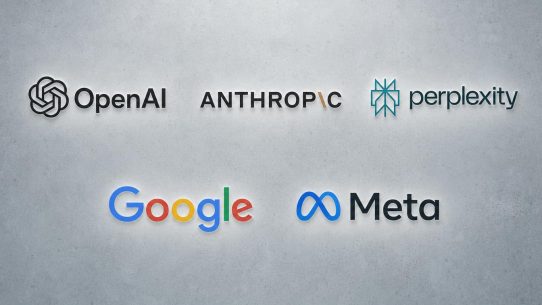 Logos OpenAI, Anthropic, Perplexity, Google et Meta