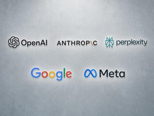 Logos OpenAI, Anthropic, Perplexity, Google et Meta